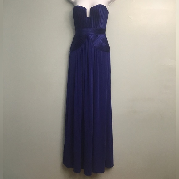 BCBGMaxAzria Strapless Royal Blue Gown - Picture 1 of 15